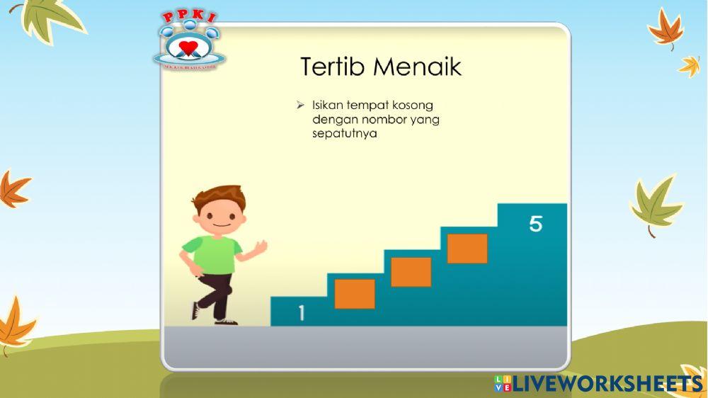 1.4.1 Menyebut nombor secara tertib menaik