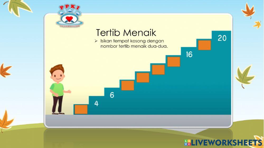 1.4.1 Menyebut nombor secara tertib menaik