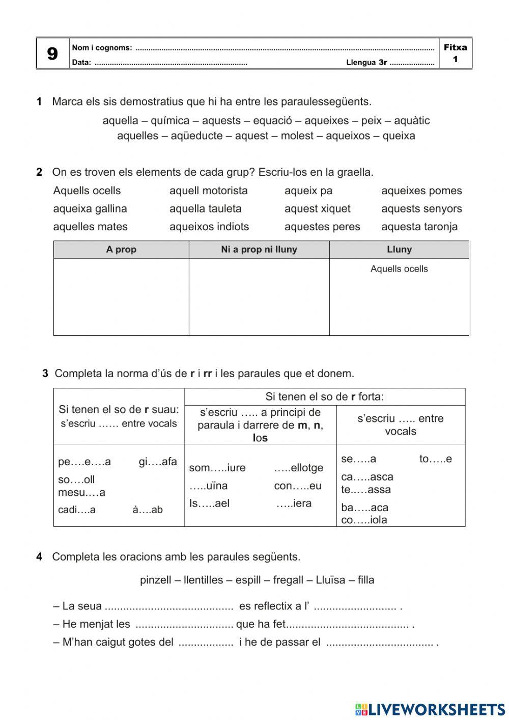 Tema 9 Llengua 3r primaria