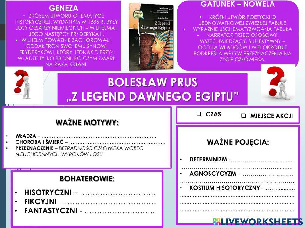 Bolesław Prus Z legend Dawnego egiptu