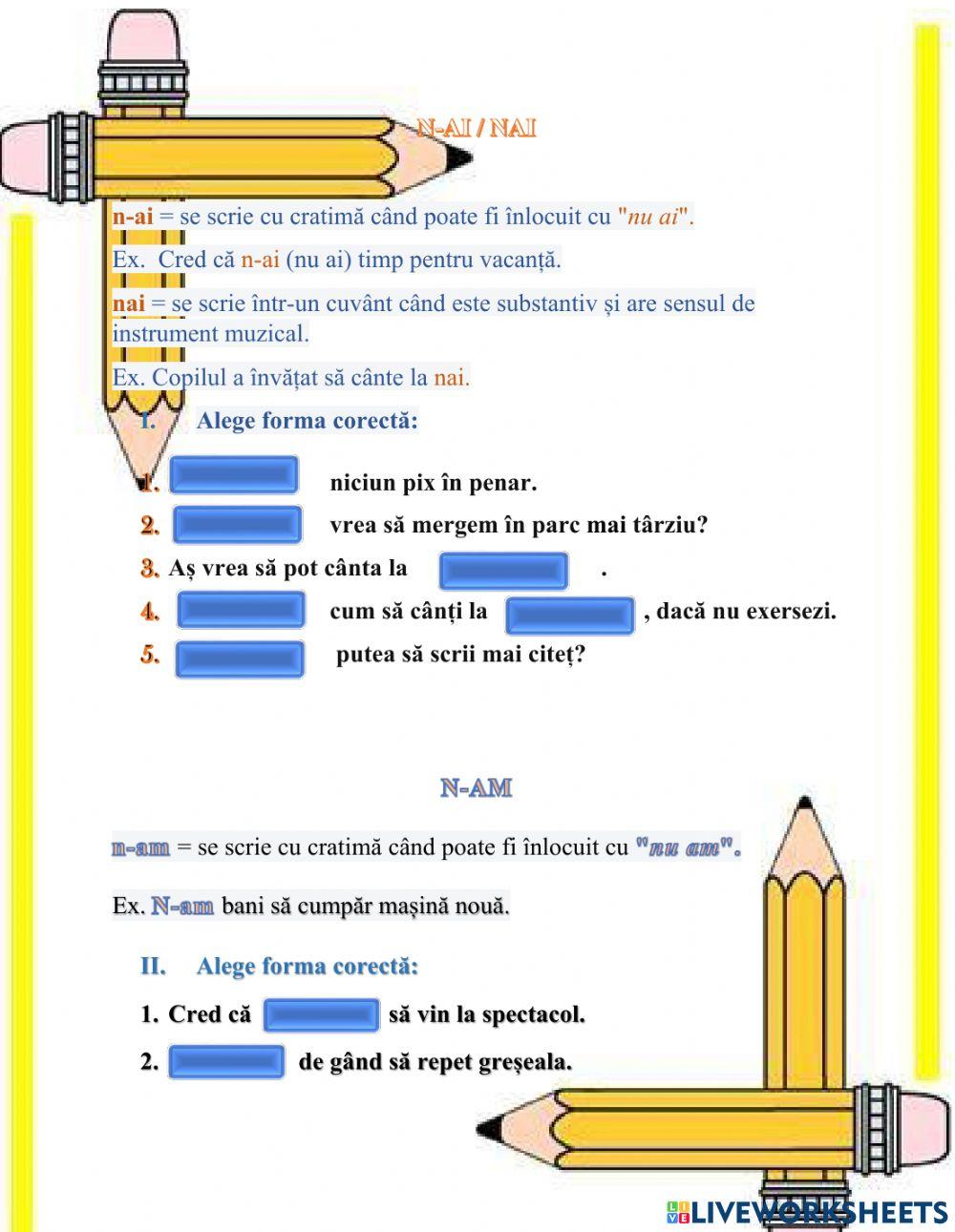 Ortograme:n-ai-n-am-m-ai-i-ar