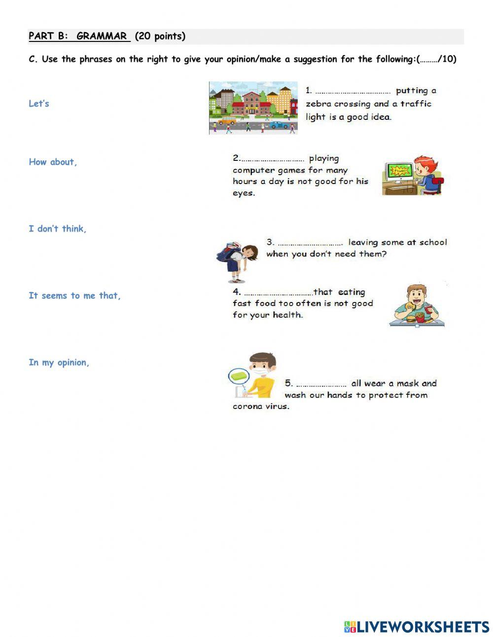 Unit 3 Revision Test