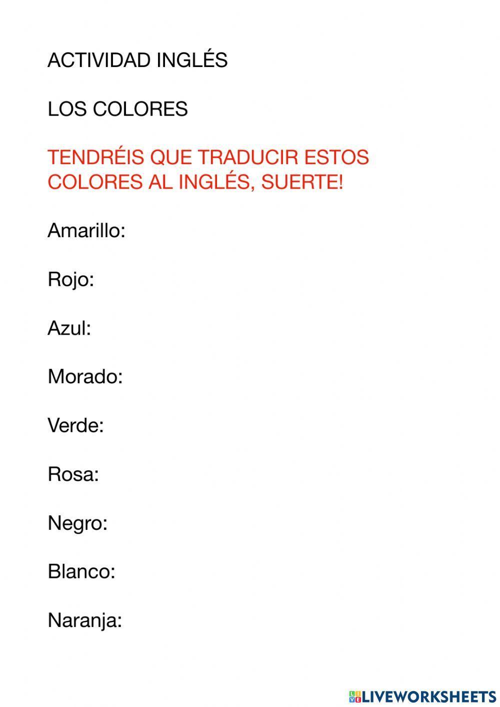 Los colores en inglés