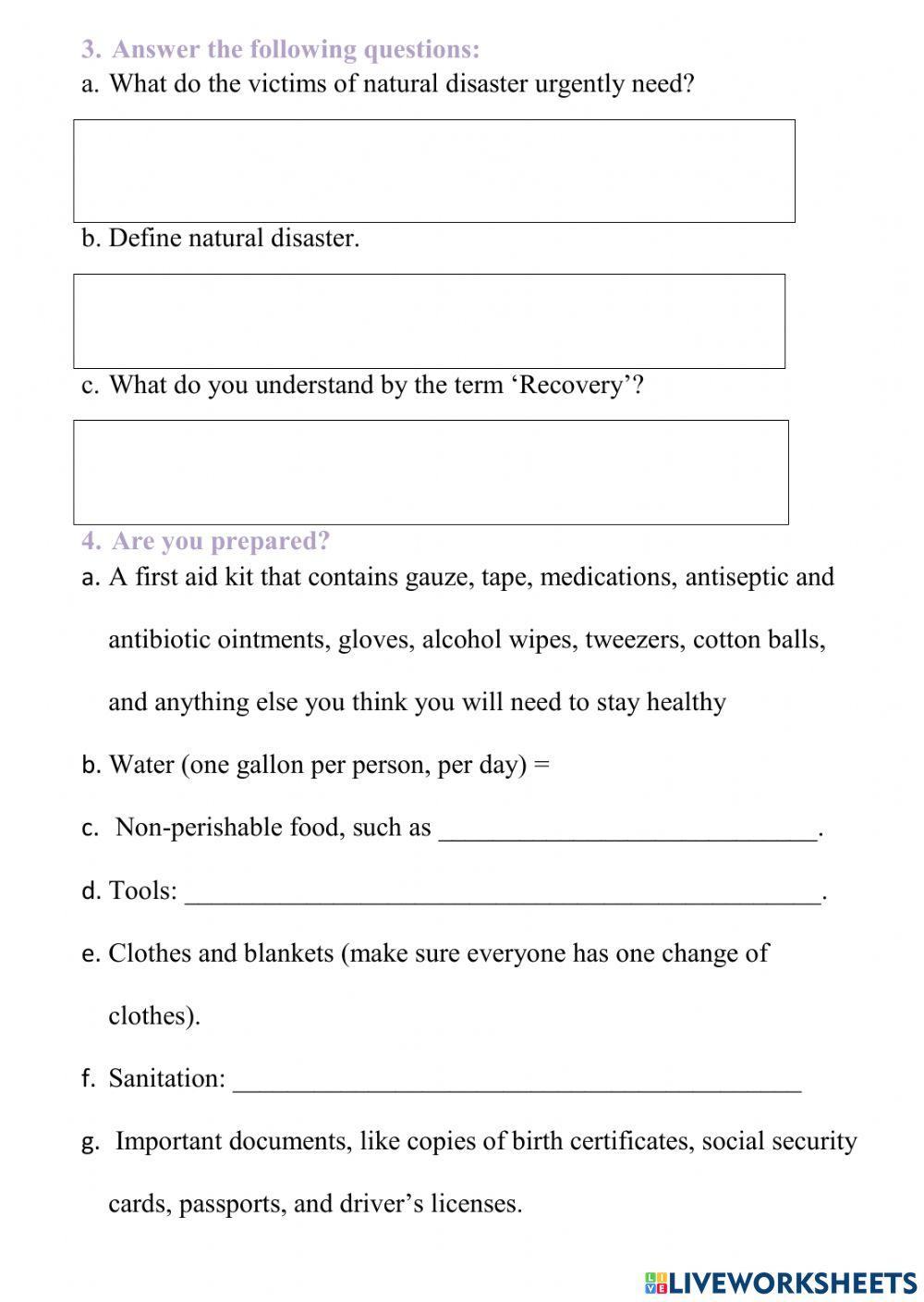 Revision of Natural Disaster