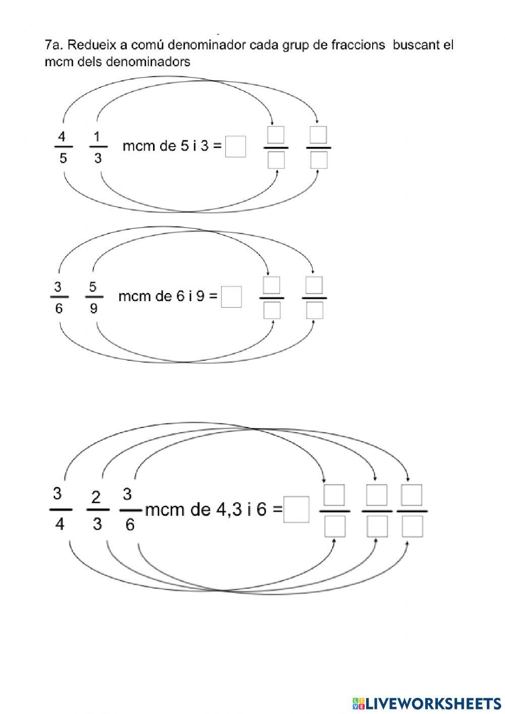 Activitats diverses amb fraccions