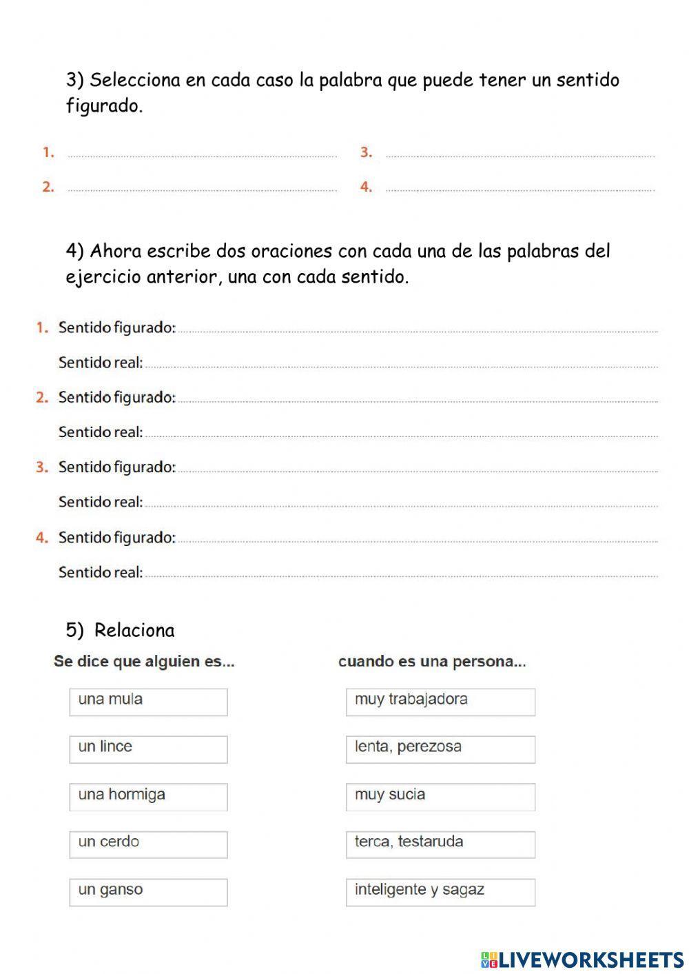 Sentido real y sentido figurado