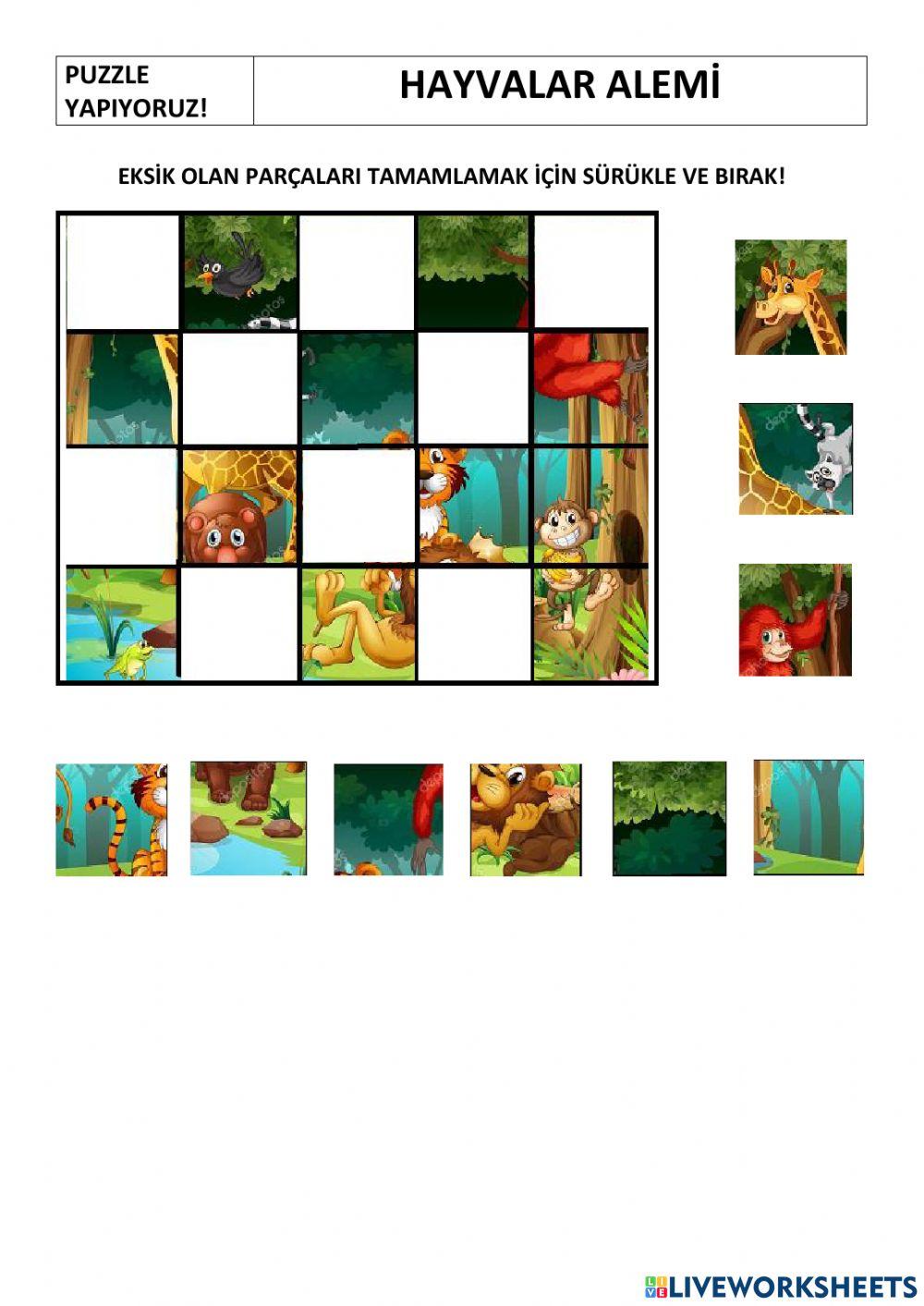 Hayvanlar alemi puzzle