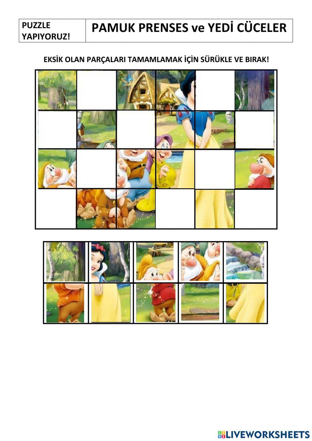 Pamuk prenses ve 7 cüceler puzzle