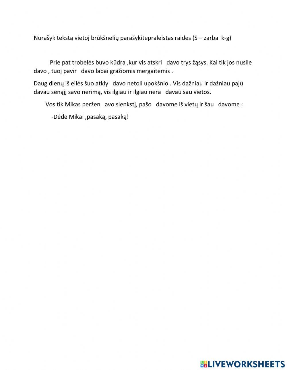 Dažninio veiksmažodžio rašyba