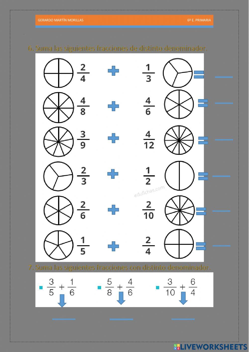 Cálculo y operaciones. Ficha 7.