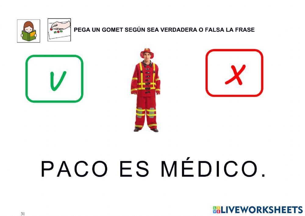 VERDADERO O FALSO (Lectura de frases)