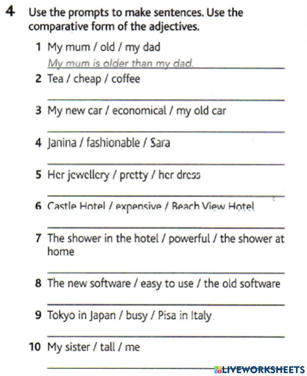 Comparative adjectives