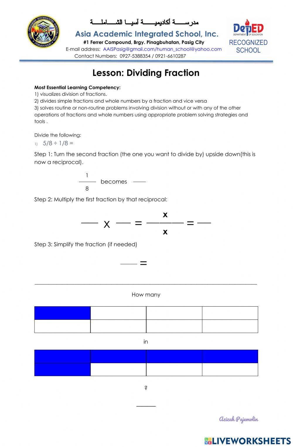 Dividing Fraction