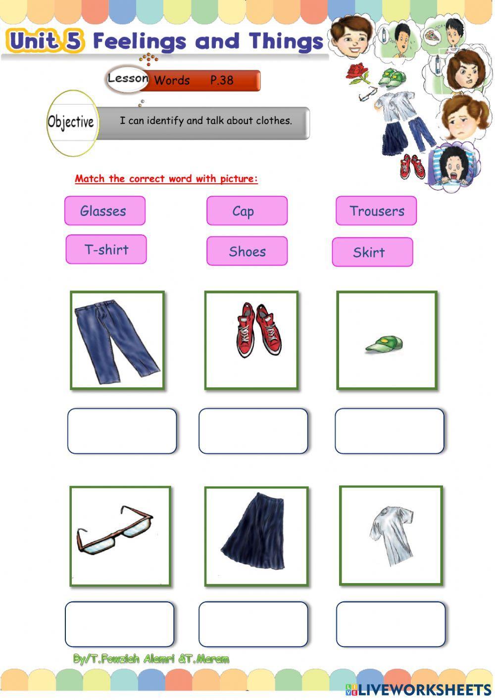 Feelings - I can identify some words about cloths Feelings - I can identify some words about cloths