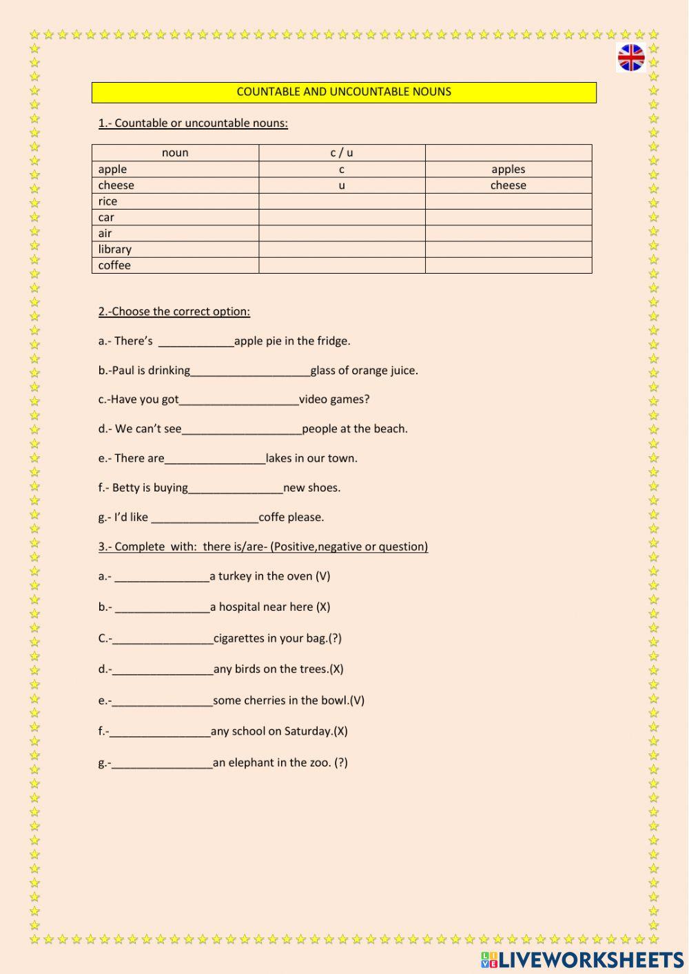 Countable&uncountable nouns 2