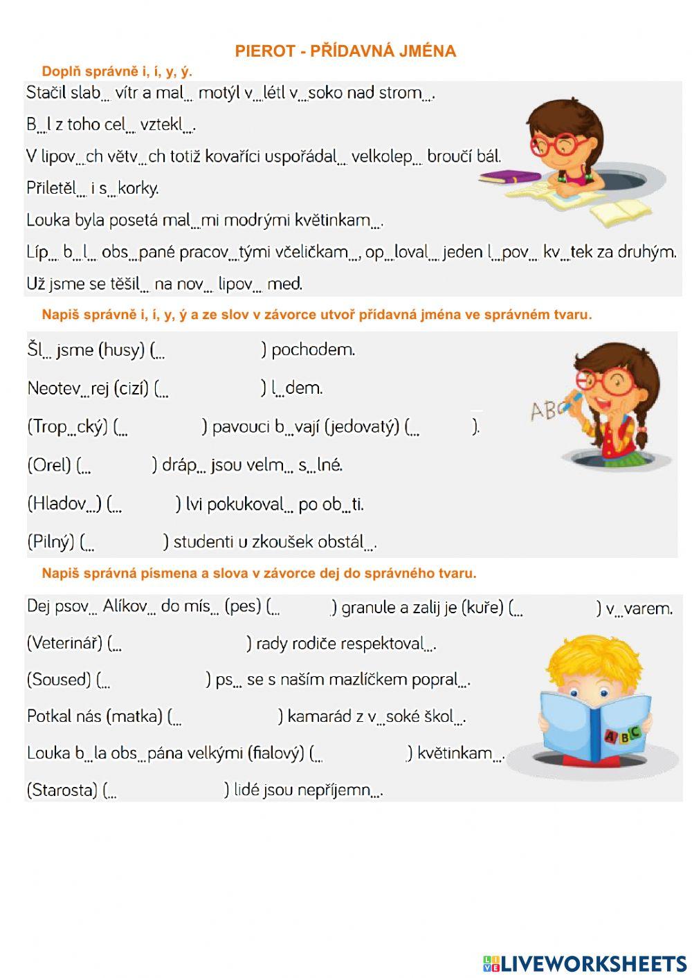 PŘÍDAVNÁ JMÉNA 5. třída
