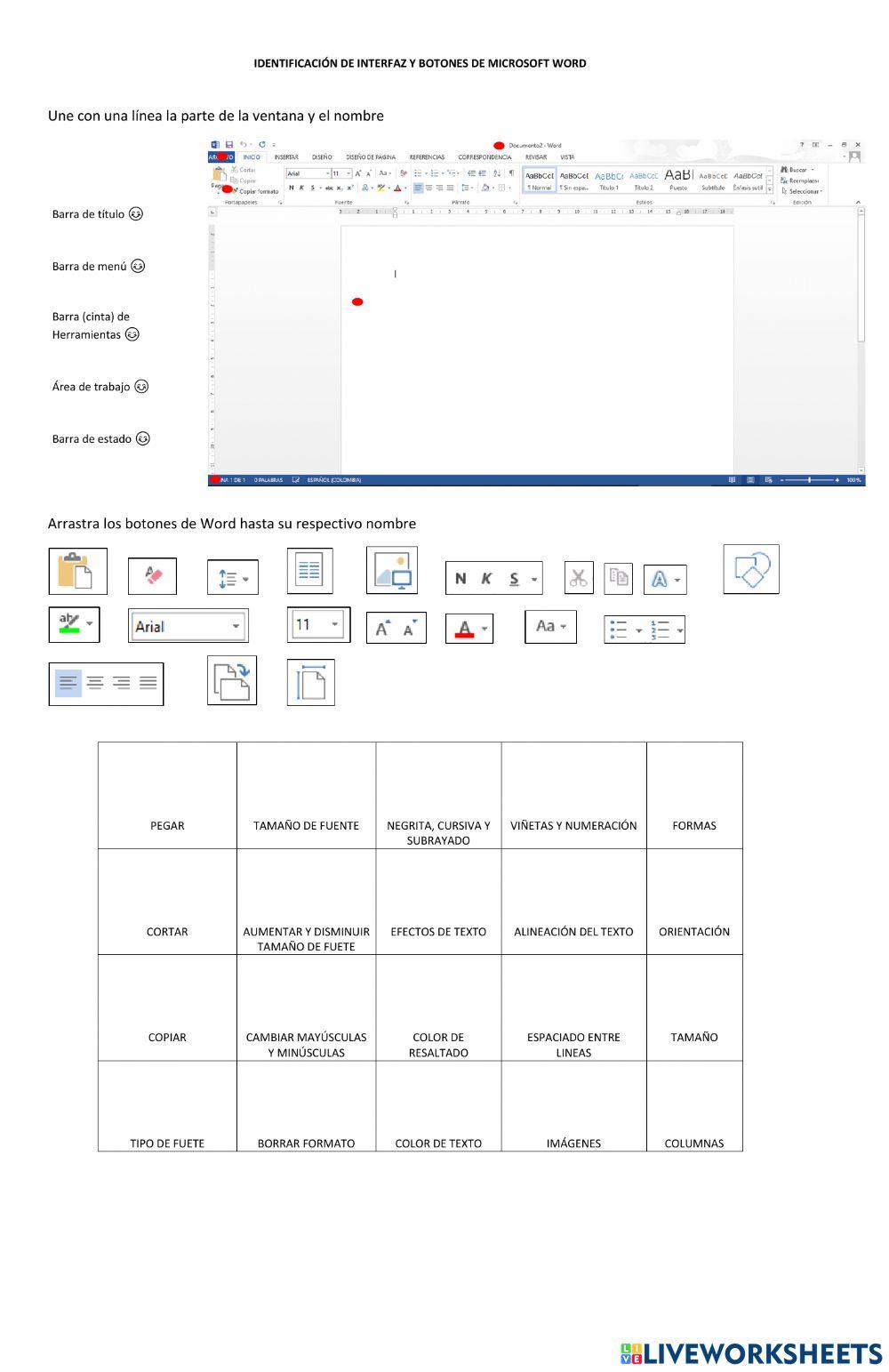 Interfaz y Botones de Word