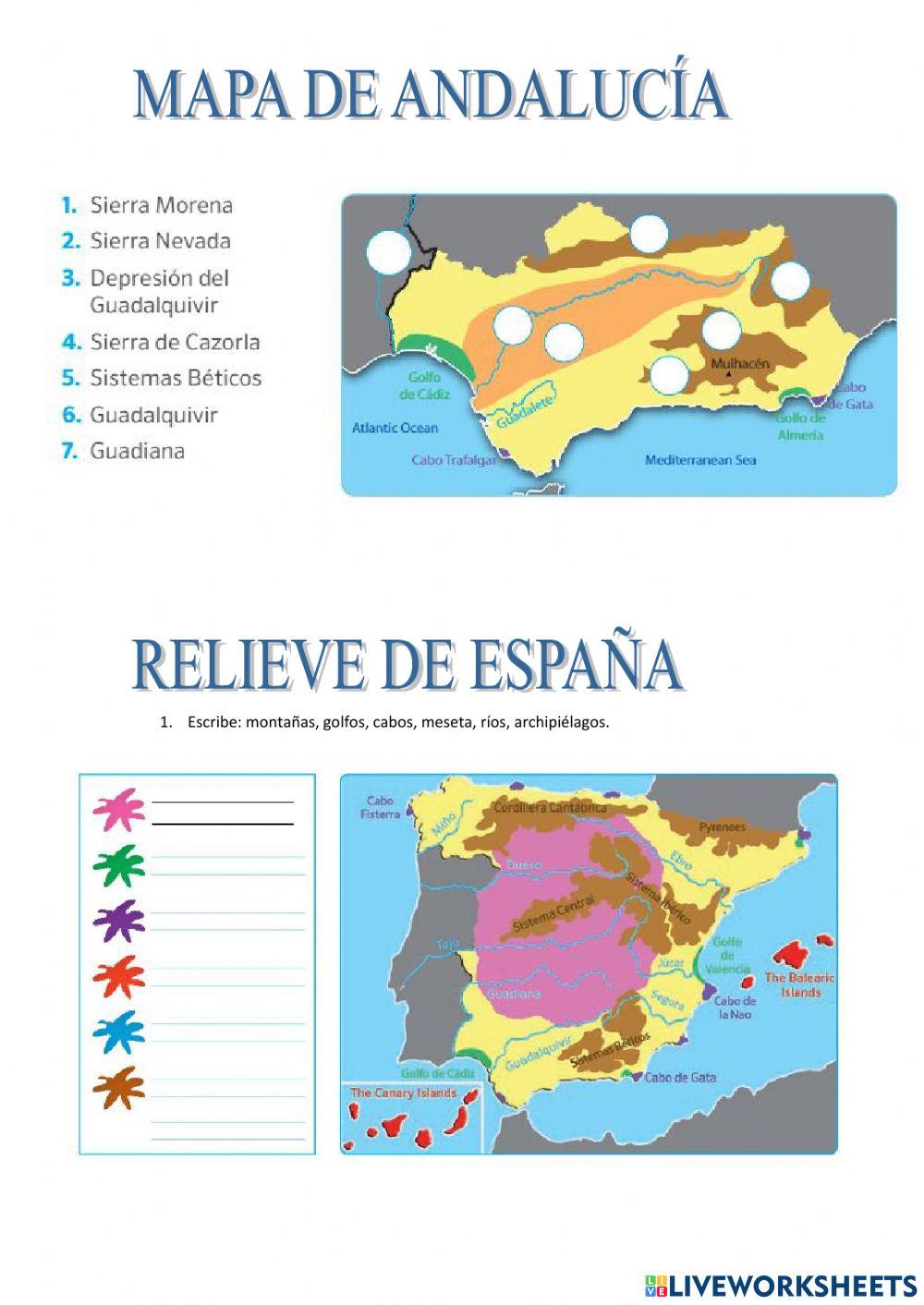 Relieve de España y Andalucía