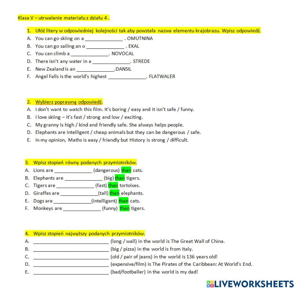 Klasa 5 dział 4