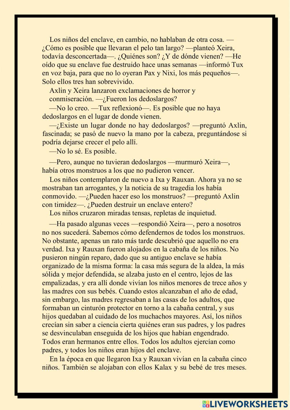 Comprensión inicial tema.