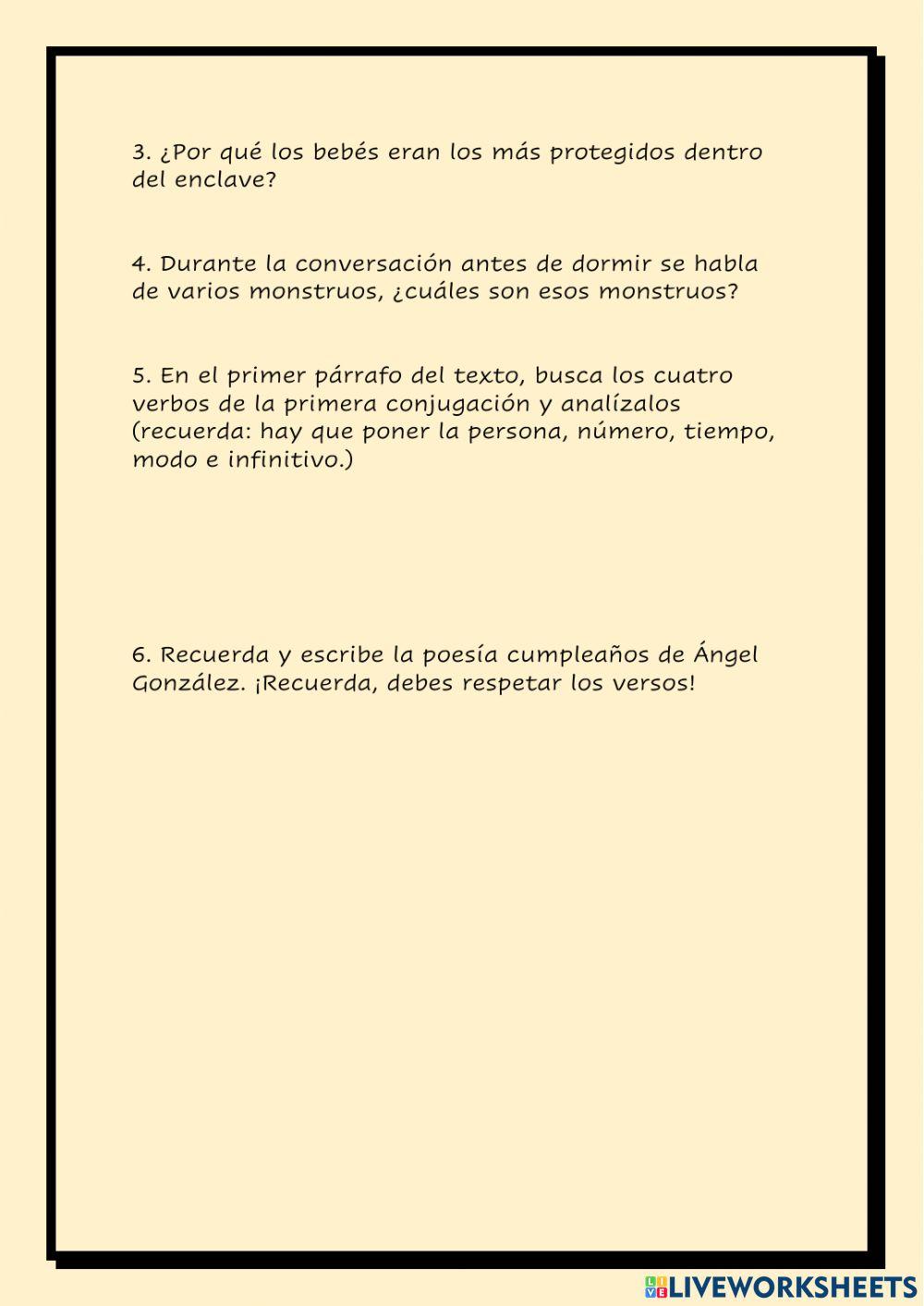 Comprensión inicial tema.