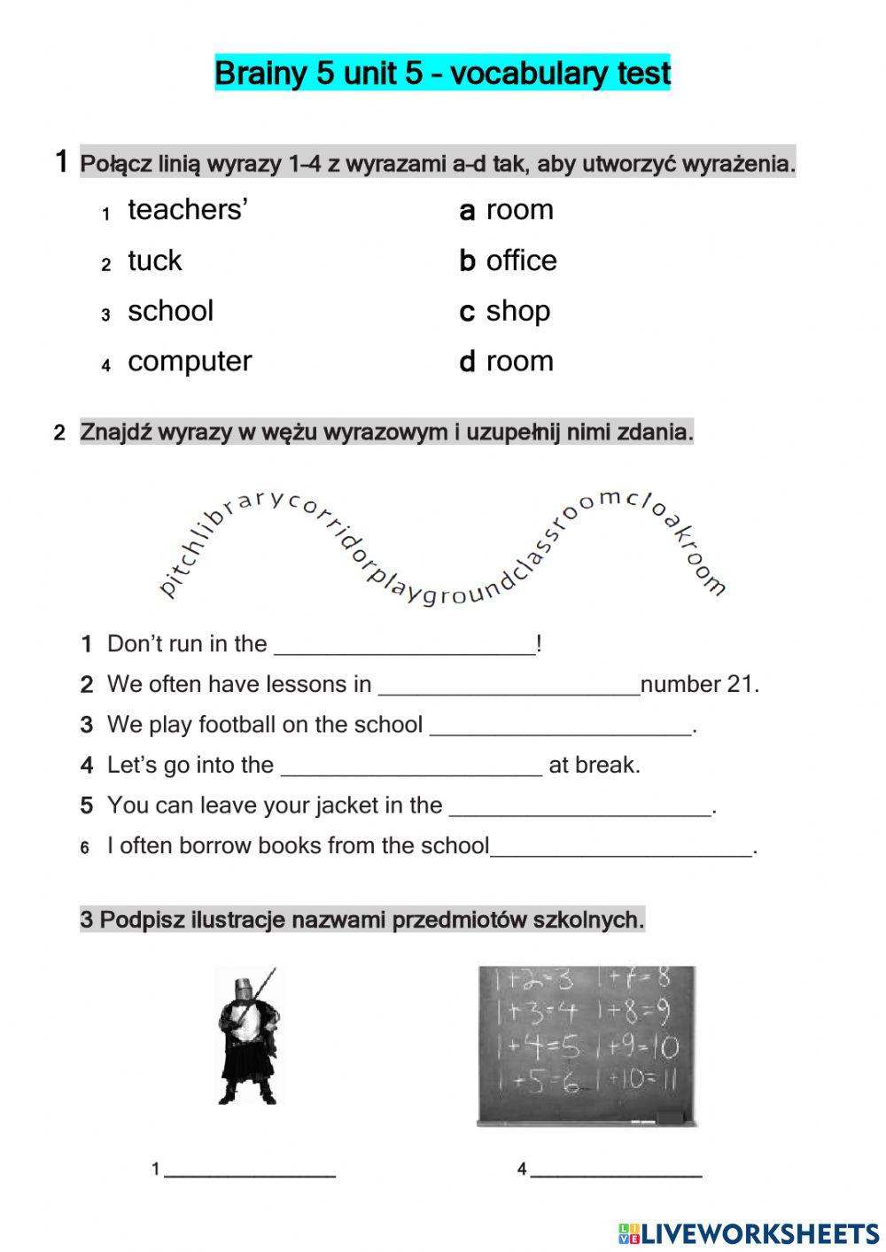 Brainy 5 unit 5 vocabulary