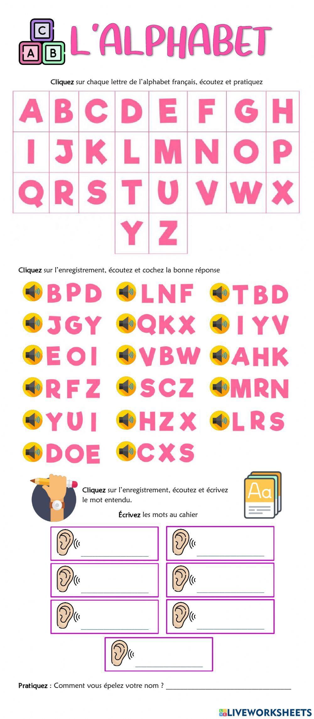 L'alphabet français L'alphabet français