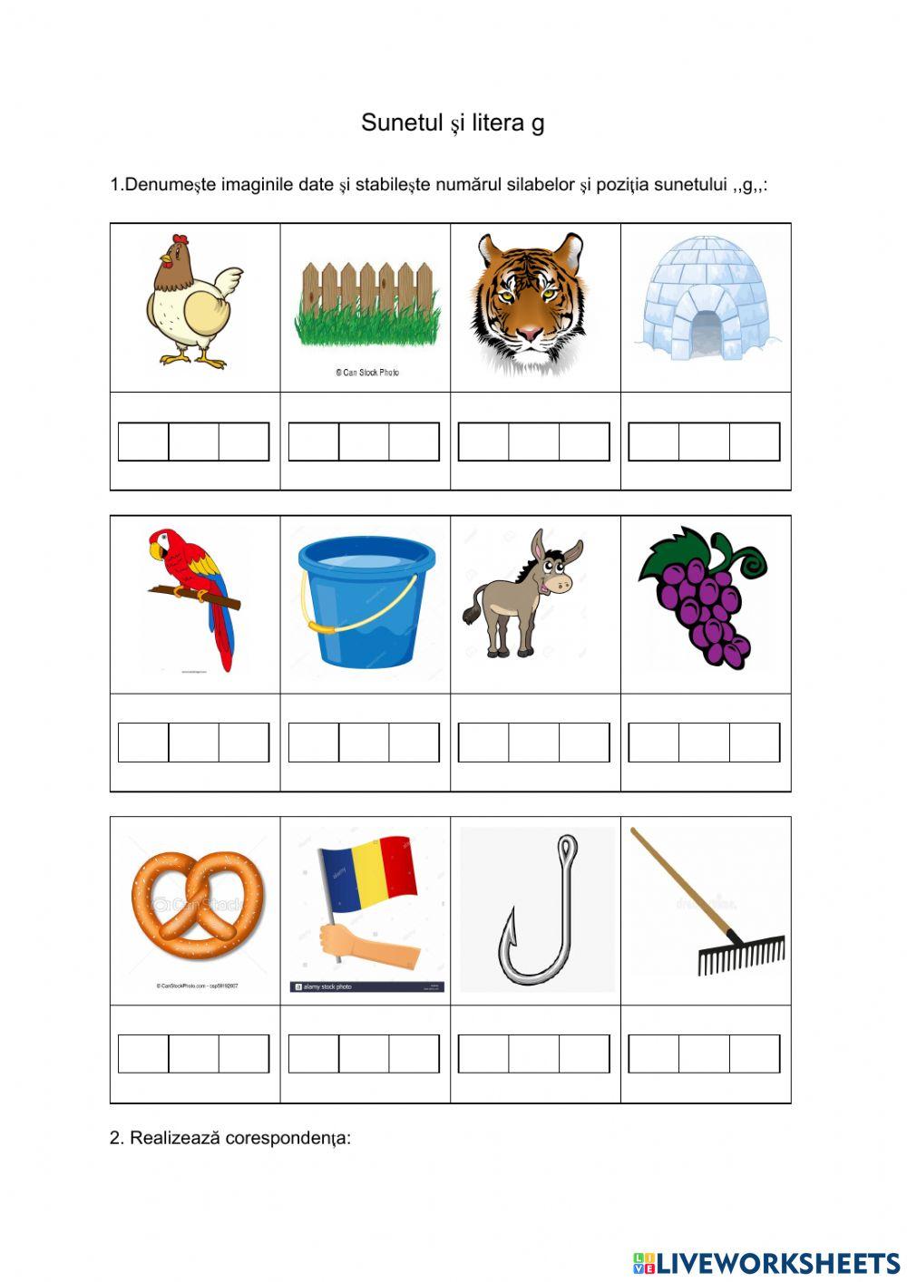 Sunetul și litera g