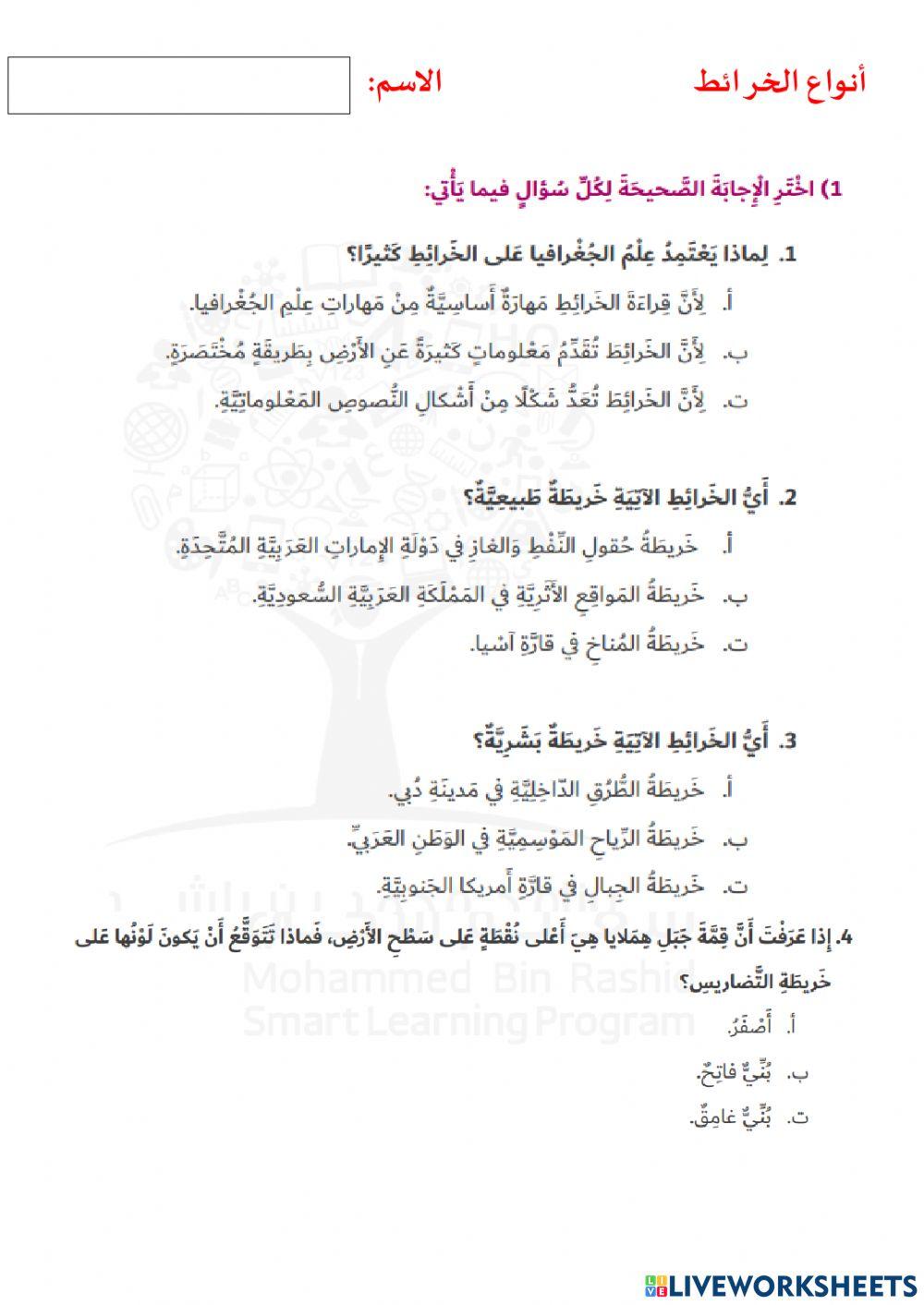 أنواع الخرائط بشرية طبيعية