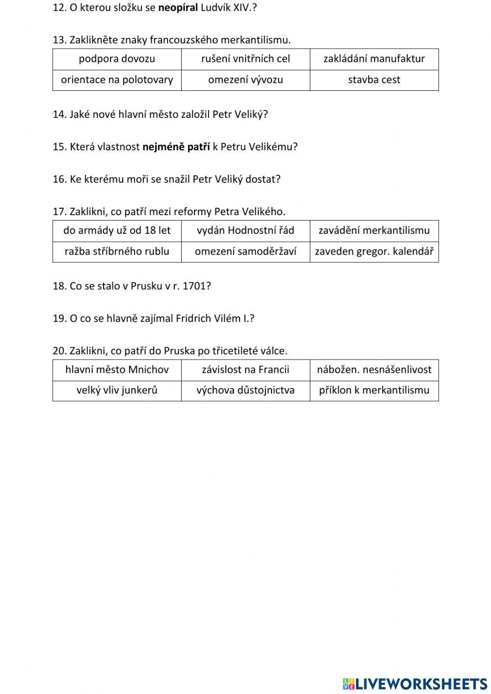 Dějepis - 3.A - Třicetiletá a období po ní
