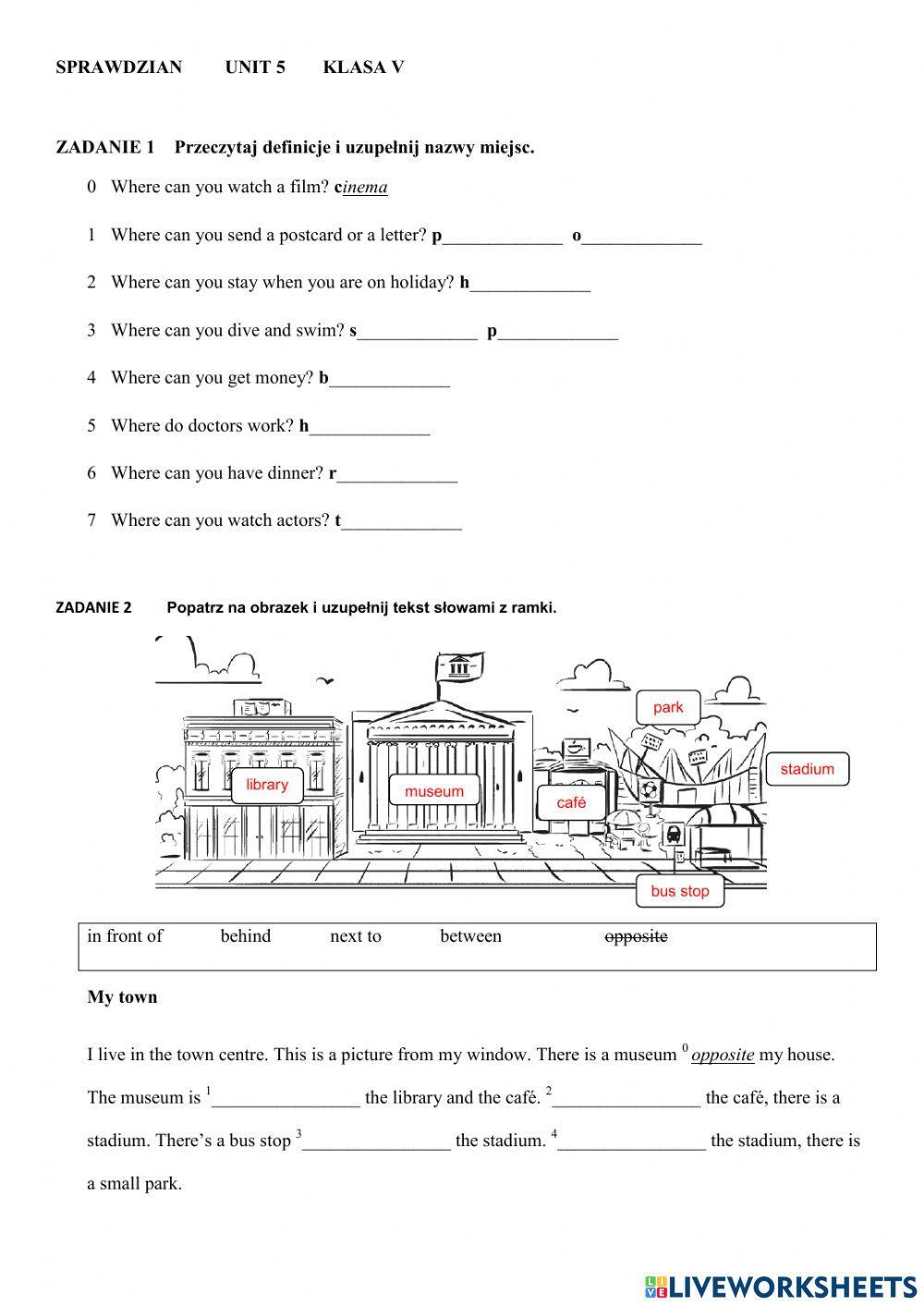 English Class A1+ Test 5