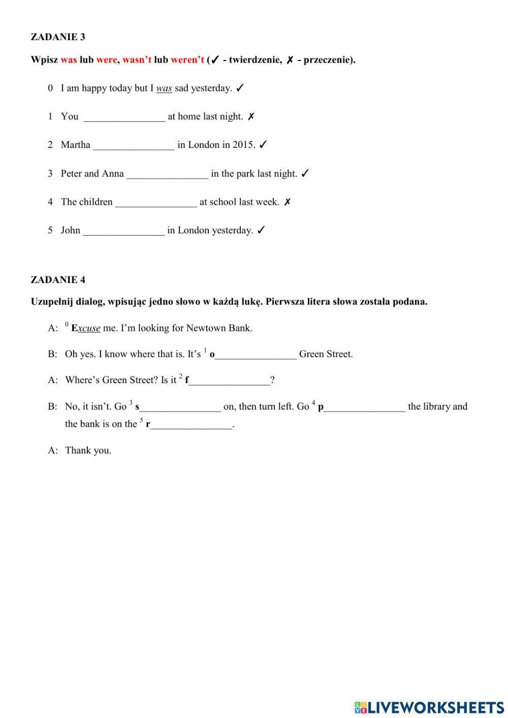 English Class A1+ Test 5