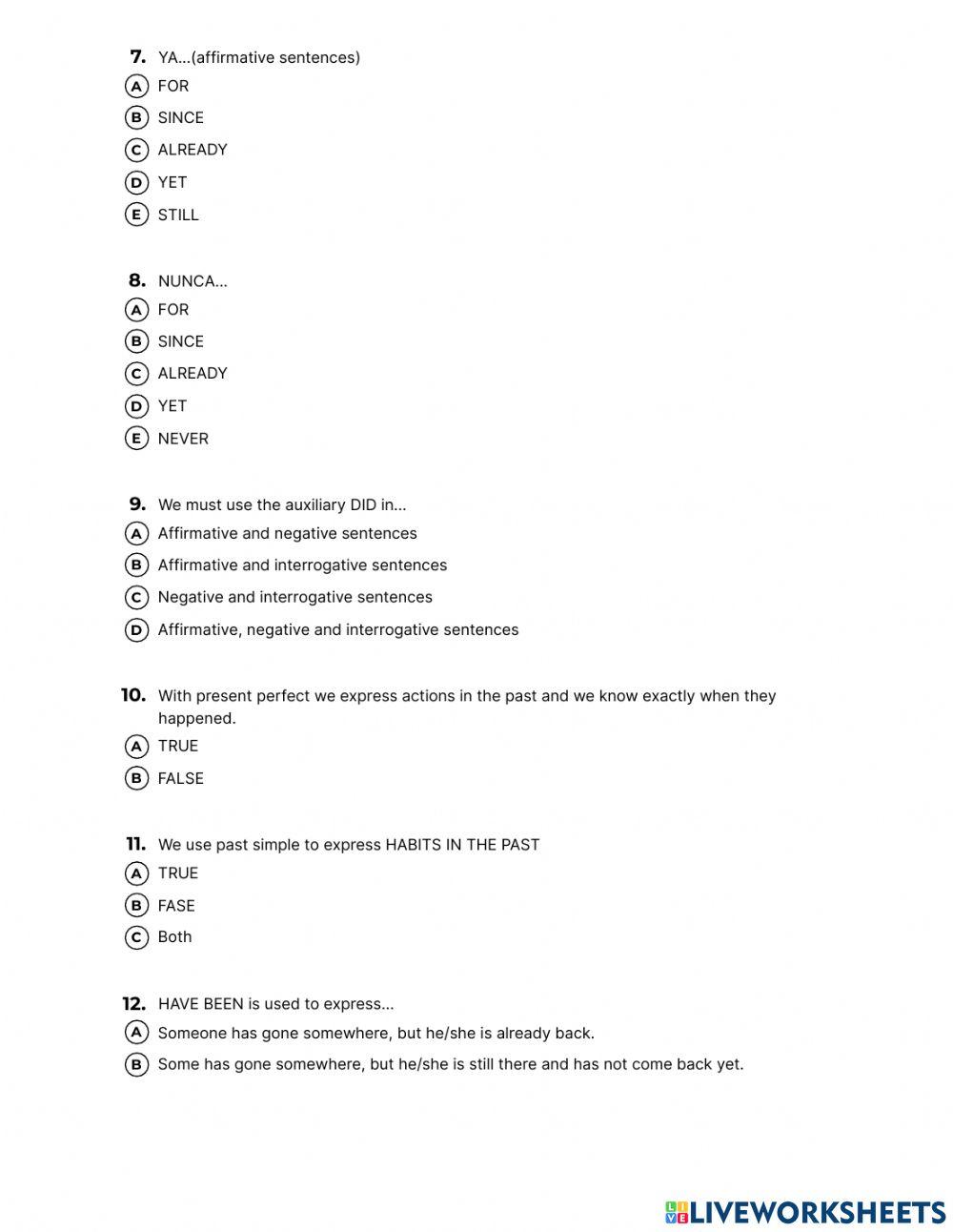 Present perfect vs past simple. Theory. Review 1