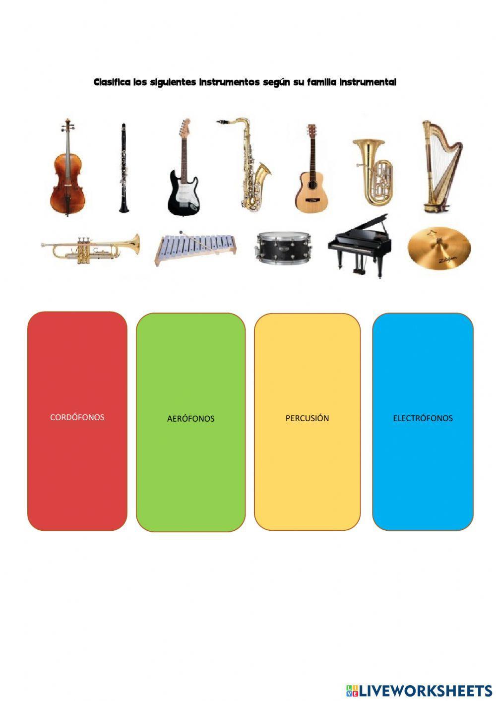 Clasifica los instrumentos