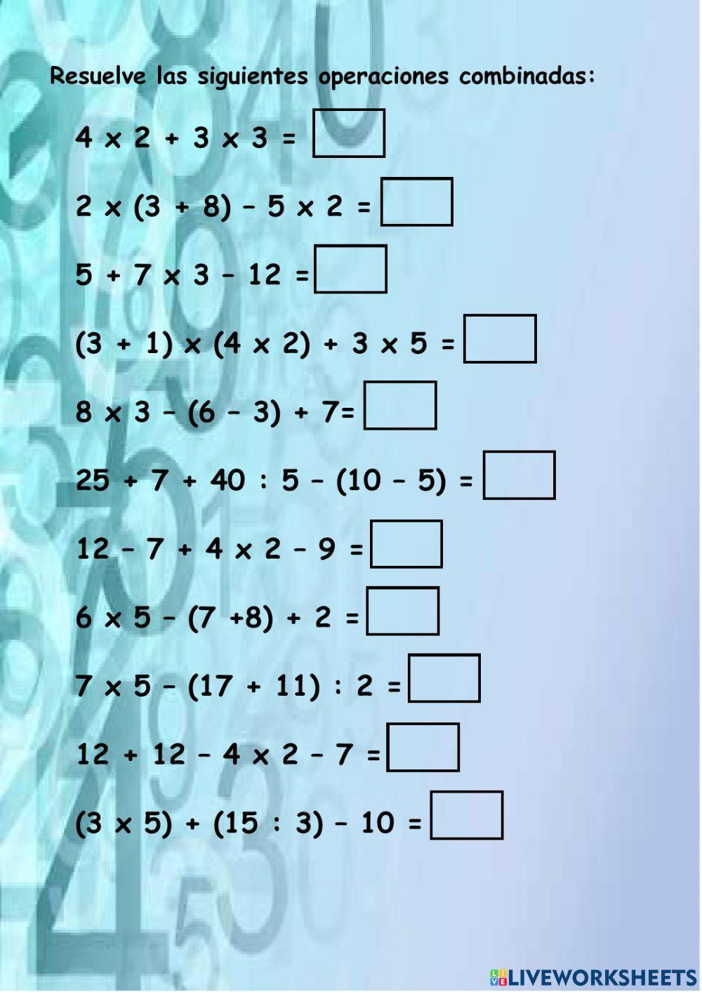 Operaciones combinadas