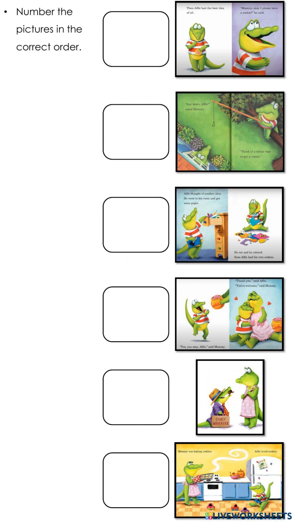 May I please have a cookie: number the pictures