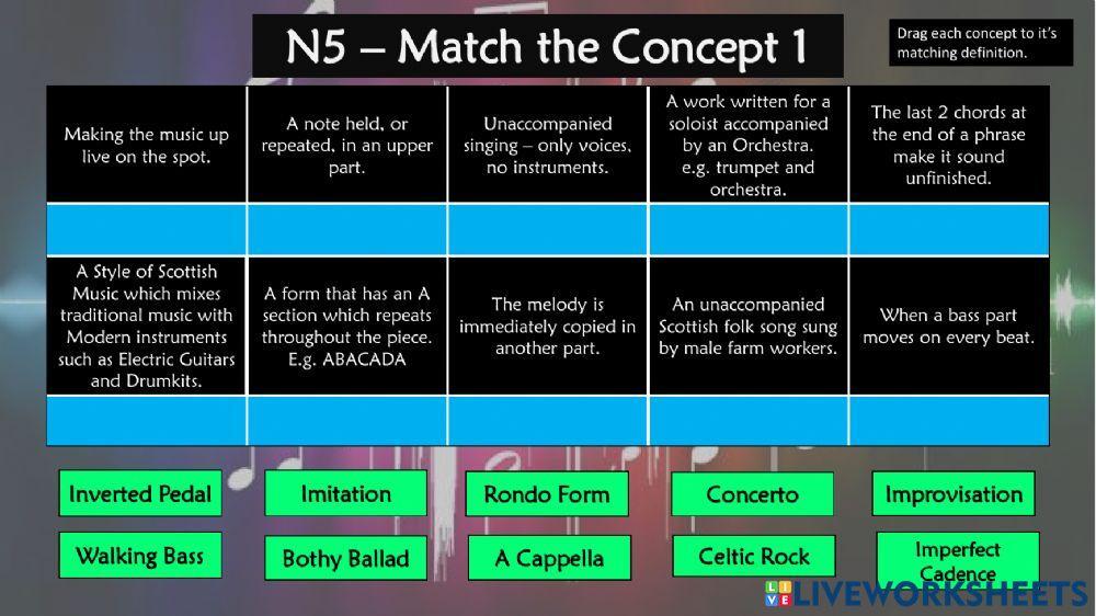 National 5 Music - UM Match The Concept 1