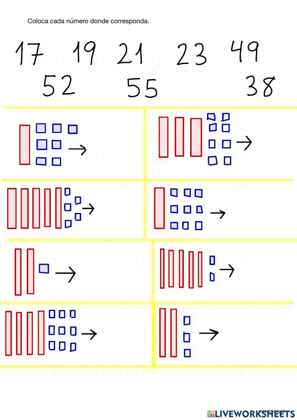 Números de dos cifras. Descomposición.