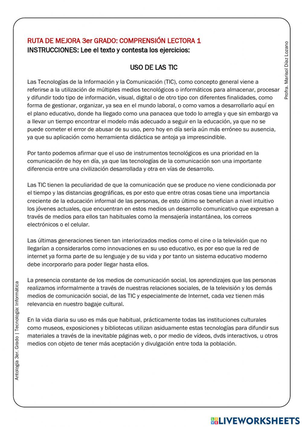 Tecnologías de la Información y Comunicación