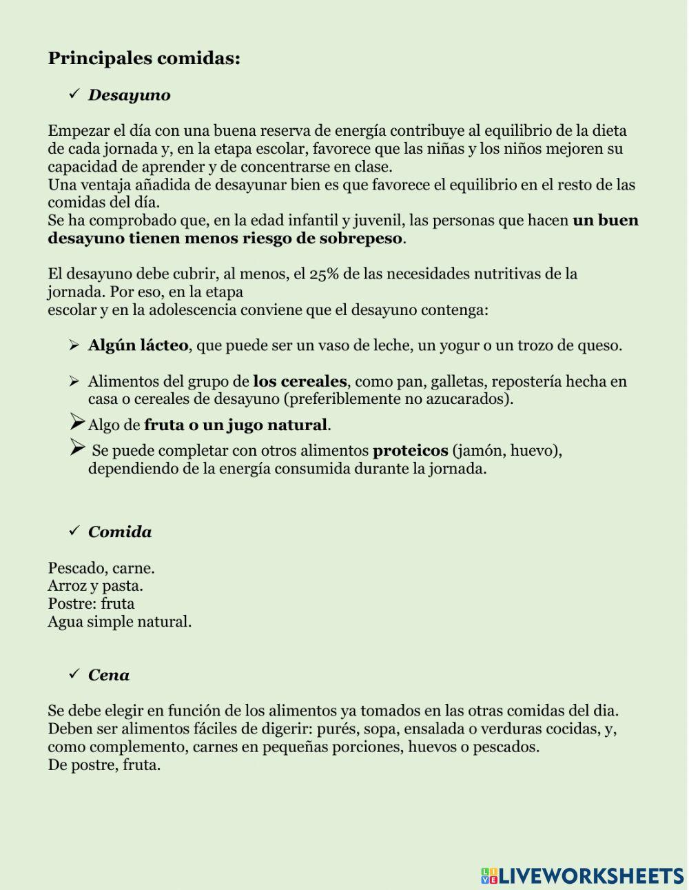 Alimentación saludable