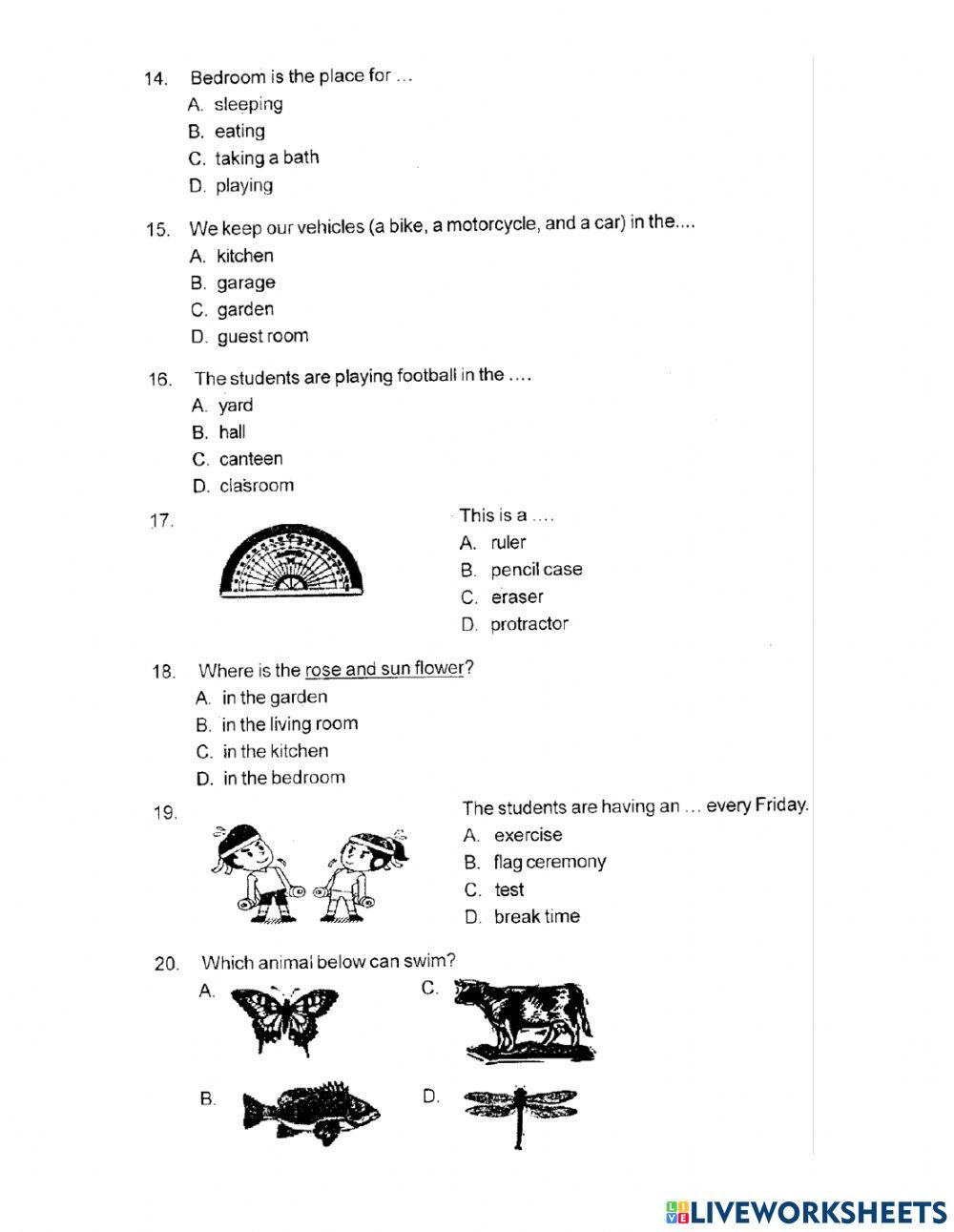 Latihan PTS Semester 2 Kelas 4