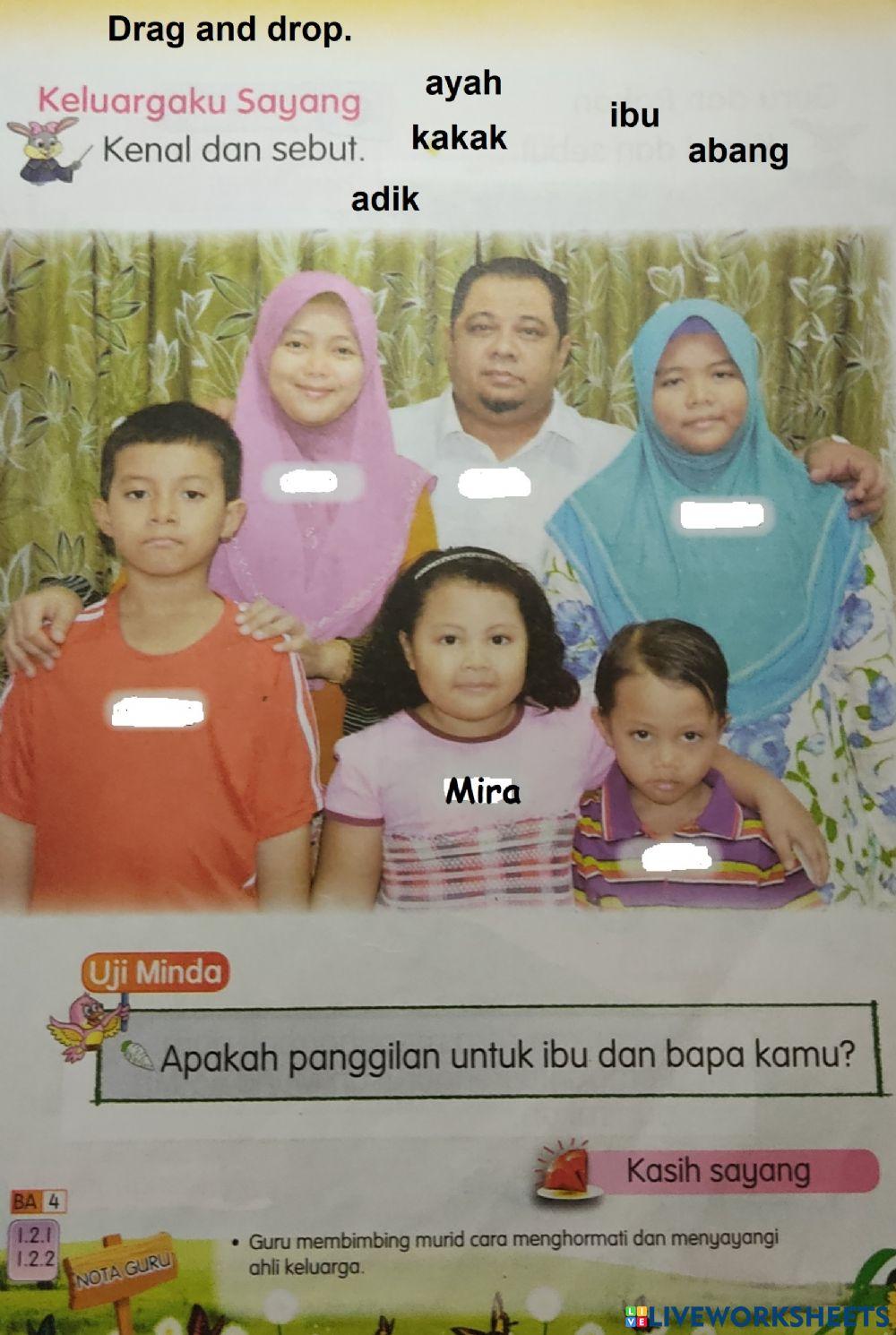 Letakkan perkataan dalam petak yang betul.