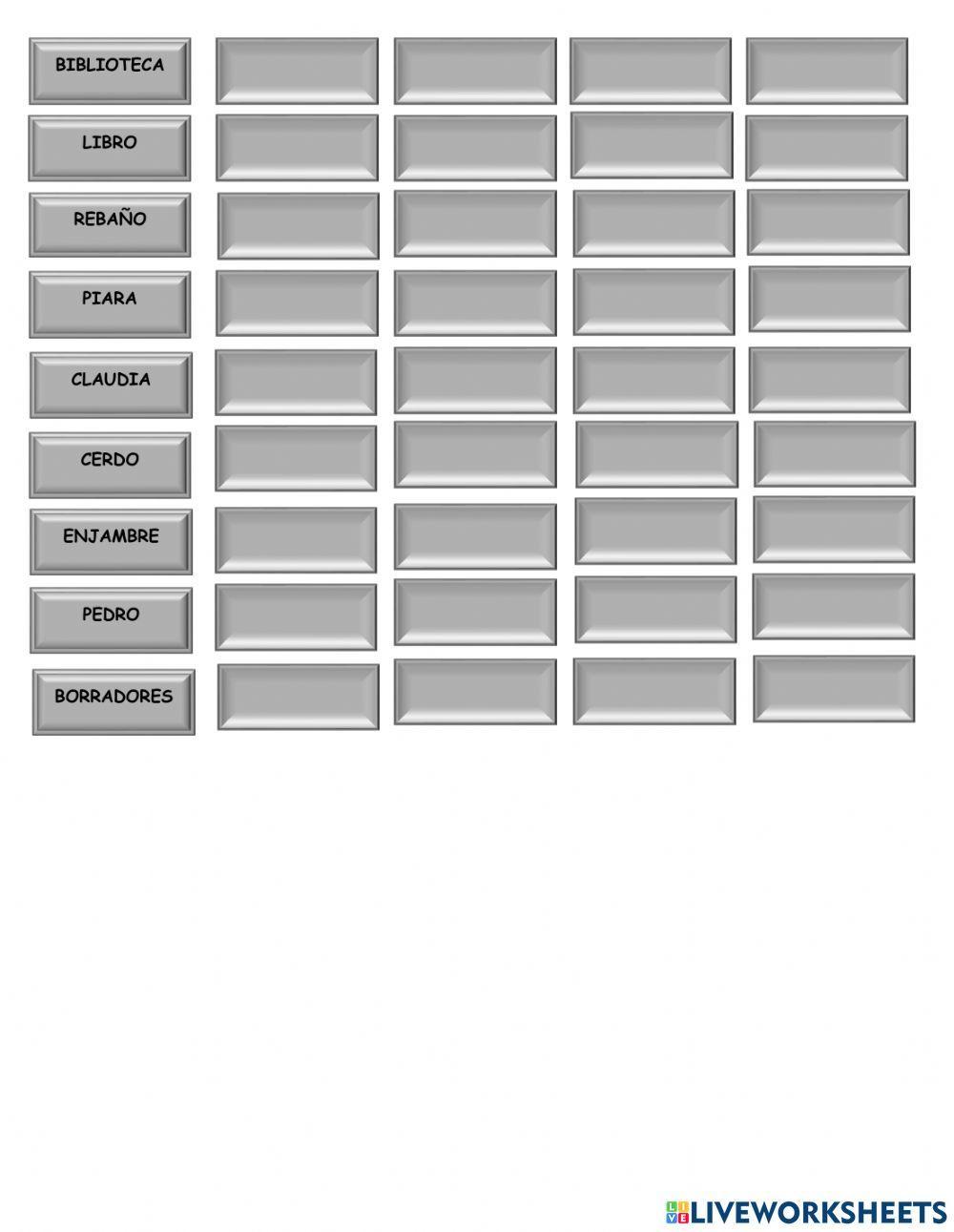 Clasificación sustantivos