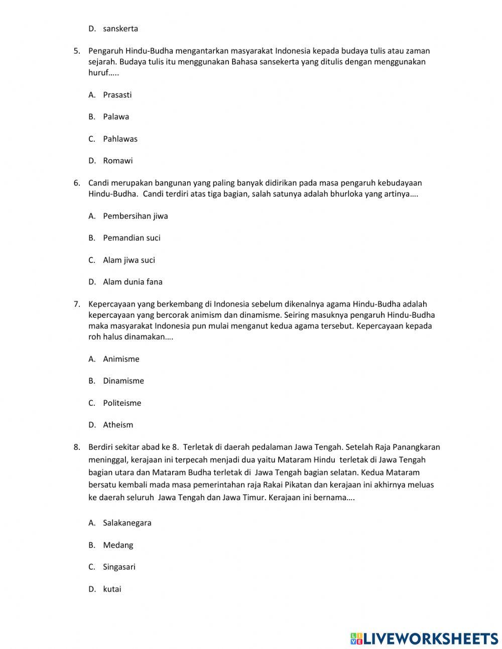 Masyarakat Indonesia Pada Masa Hindu-buddha Ditinjau Dari Aspek Geografis