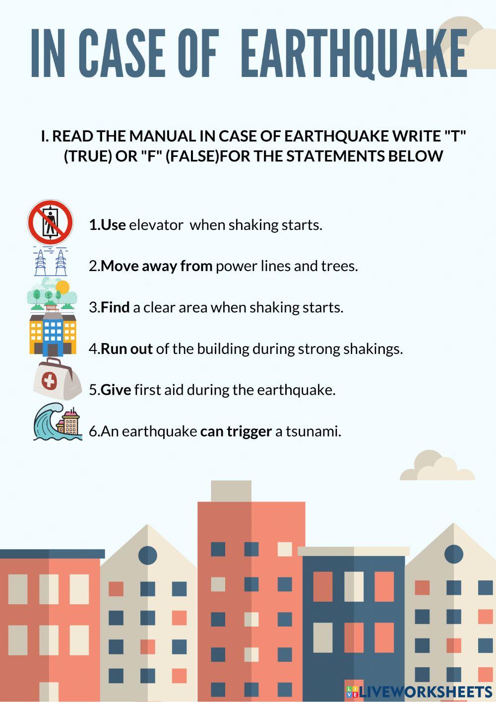 In case of earthquake