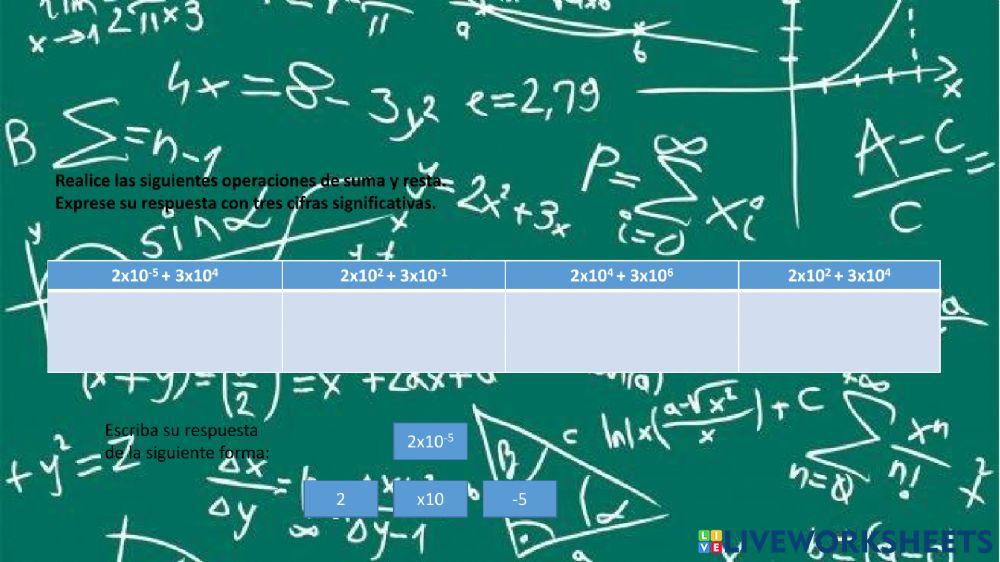 Suma y resta con Notación científica