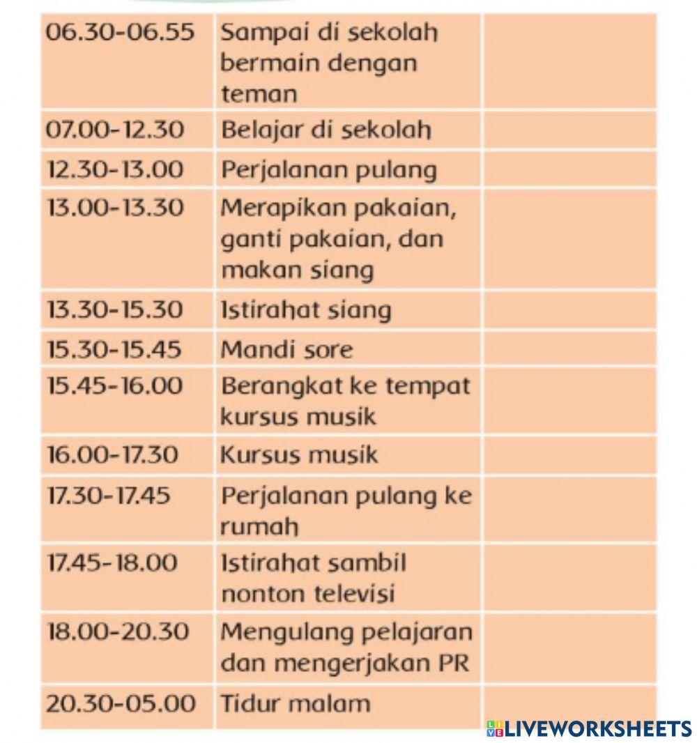 Menghitung Lama Waktu Kegiatan