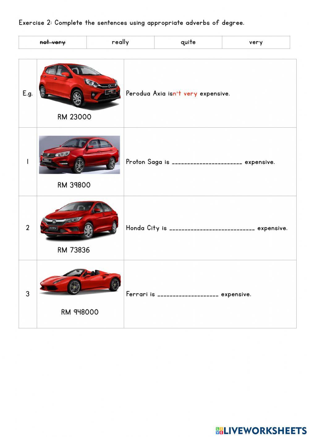 Adjectives and adverb of degree