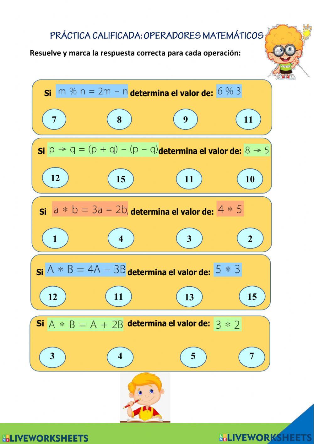 Operadores matemáticos