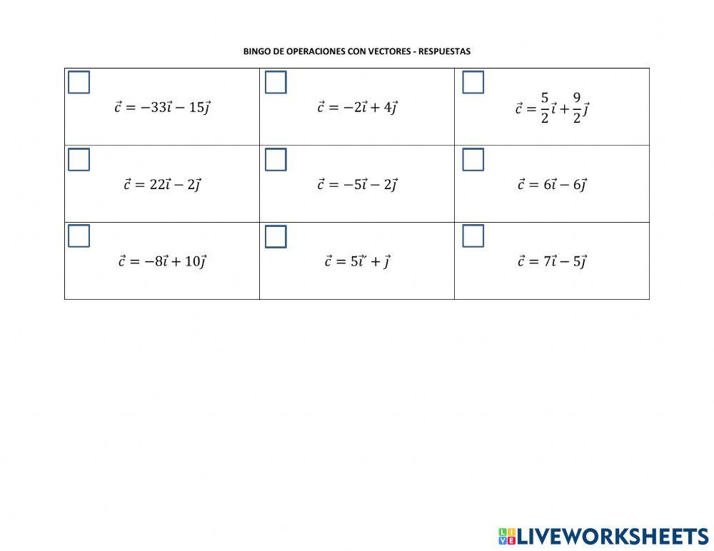 Operaciones con vectores